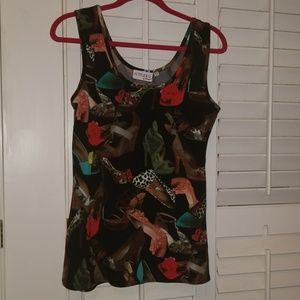 NWOT Silky Tank Top with Shoe Pattern